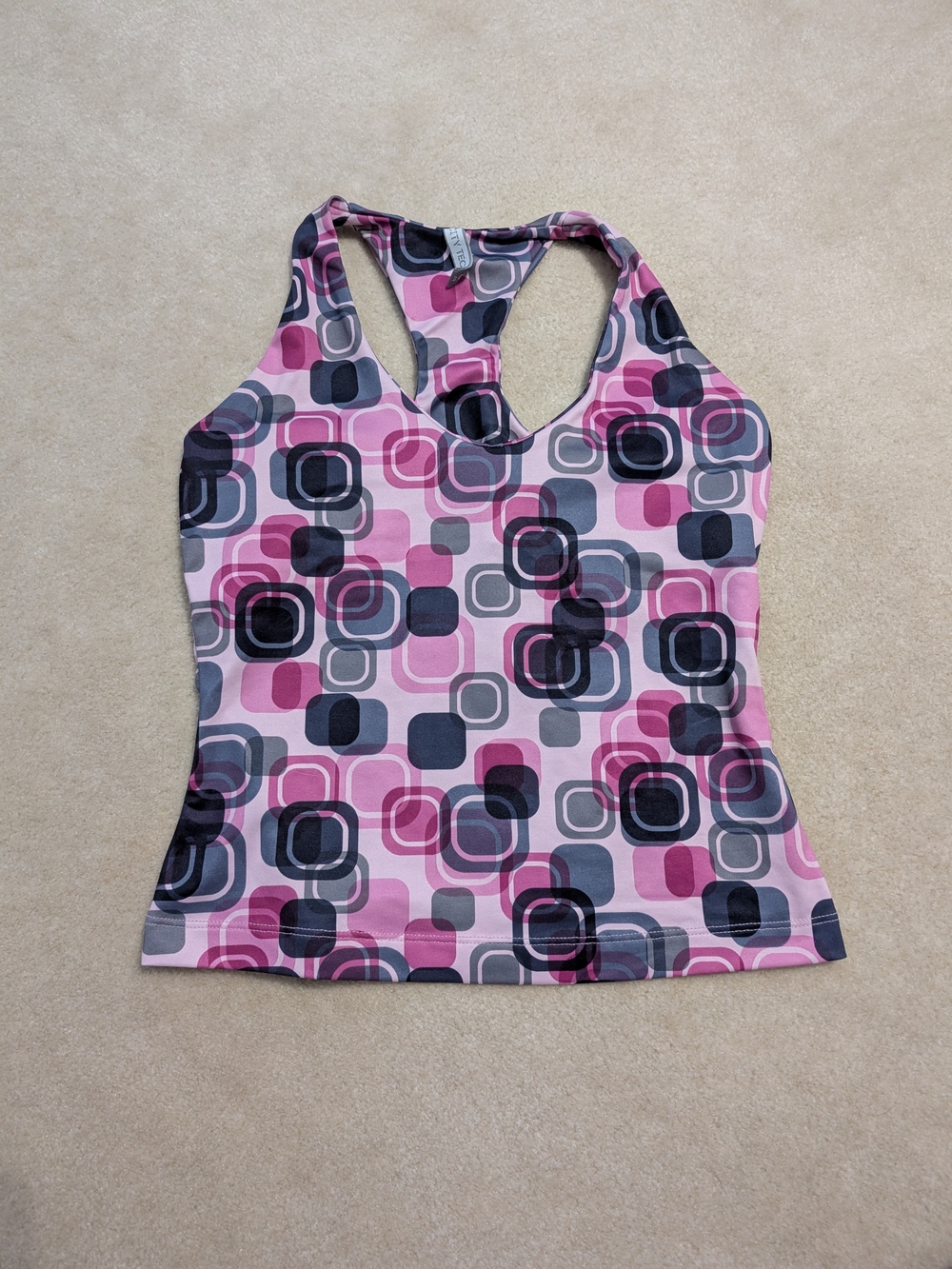 Women’s Pink Geometric Racerback Tank Top